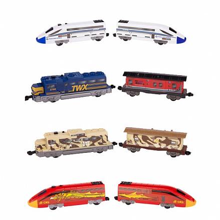Игровой набор из локомотива с вагоном и 2 комплектами для развития пути 